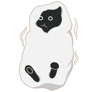 😳 cat, kitten, animal, cute, kawaii, blanket, pet whatsapp sticker