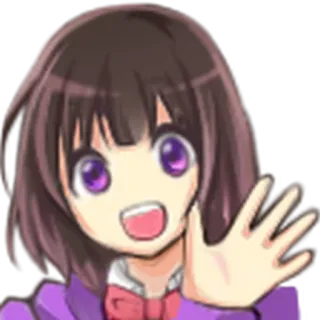 👐 애니메이션, 소녀, 파도, 만화, 친근한 telegram sticker