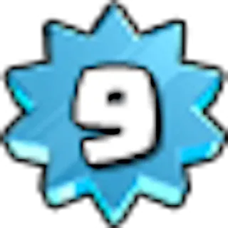 ⚙ 9 numéro 9, étoile bleue, badge, symbole numérique whatsapp sticker