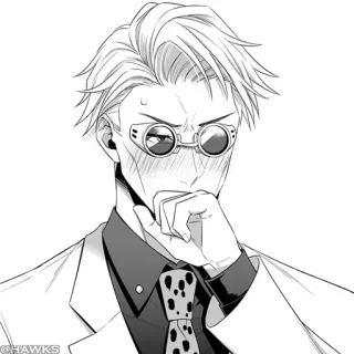♨️ @HAWKS Anime, Manga, Lunettes, Costume, Rougeurs telegram sticker
