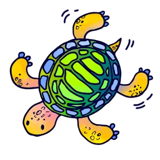 😅 żółw, zwierzę, żółw morski, gad, kreskówka, naklejka telegram sticker