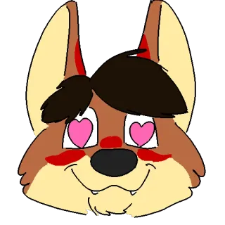 ❤ Furry, Binatang, Rubah, Cinta, Mata hati, Lucu whatsapp sticker