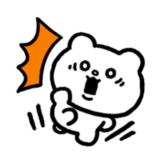 💨 くま, 漫画, かわいい, 動物, びっくり, 驚き telegram sticker
