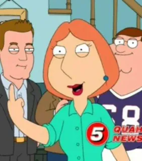 🖕 Lois Griffin Family Guy Quahog 5 NEWS Cartoon, Anstößig, Stinkefinger, Erwachsenenanimation telegram sticker