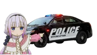 📞 polizia, anime, kawaii, auto, cartoni animati telegram sticker