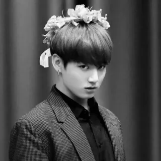 ☁️ Jungkook Jungkook, BTS, K-pop, coroa de flores, cantor, ídolo, pop coreano telegram sticker