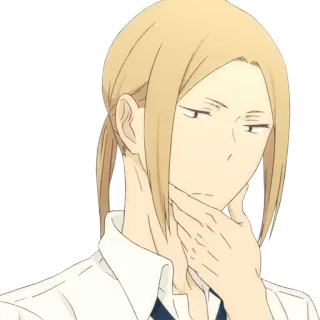 🤔 anime, cartoon, character, thoughtful, pensive telegram sticker