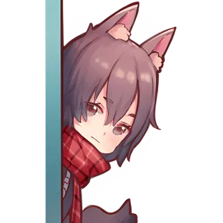 🫣 アニメ, 狼, マフラー, 可愛い, 漫画 whatsapp sticker