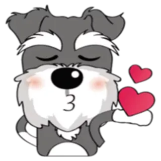 😘 perro, amor, corazones, dibujos animados, animal, mascota, lindo telegram sticker