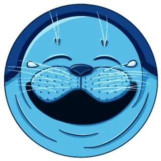 😀 海豹, 动物, 可爱, 快乐, 蓝色 telegram sticker