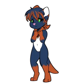 😔 furry, gato, triste, antro, dibujos animados, animal telegram sticker