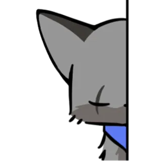 👀 漫画, 動物, 狼, 覗き見, 灰色 whatsapp sticker