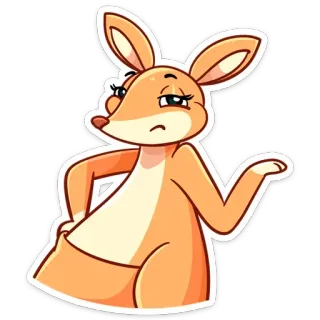 🤷‍♂️ kangaroo, cartoon, animal, cute, sarcastic, attitude telegram sticker