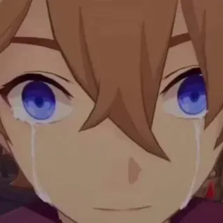 😭 Tartaglia Genshin Impact Anime, Llorando, Lágrimas, Personaje, Juego telegram sticker