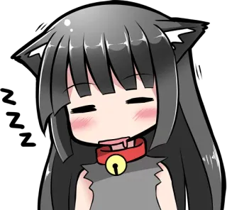 💤 Аниме, Девушка-кошка, Манга, Каваи, Нэко, Милый, Японский telegram sticker