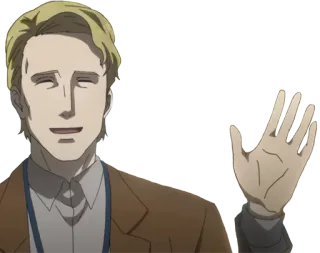 👋 애니메이션, 남자, 손 흔드는, 캐릭터 telegram sticker