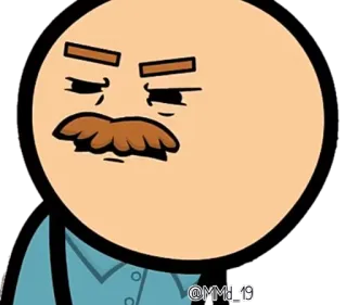 😒 @MML_19 cartoon, bald, moustache, character telegram sticker