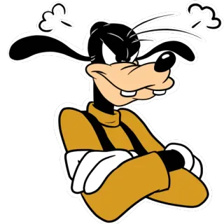 😠 Goofy kartun, konyol, Disney, marah, karakter whatsapp sticker