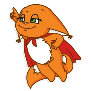 🌟 cartoon, sticker, orange, superhero, character telegram sticker