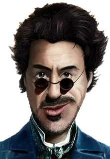 😎 Sherlock Holmes шерлок холмс, роберт дауни мл., детектив, карикатура telegram sticker