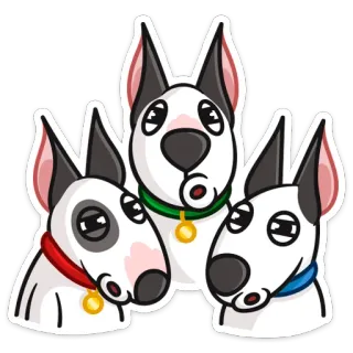 😯 chiens, animaux de compagnie, animaux, bull terriers, dessin animé whatsapp sticker