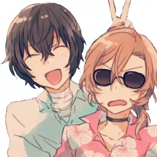 ✨ Anime, Dibujos animados, Personajes, Amigos, Diversión, Feliz telegram sticker