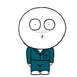😳 cartoon, character, drawing, illustration, man, minimalist telegram sticker