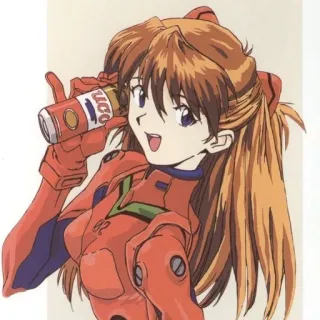 💌 Asuka Langley Soryu Neon Genesis Evangelion Anime, Manga, Chica, Bebida, Personaje, Evangelion, Asuka telegram sticker