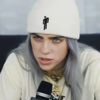 💧 Billie Eilish คนดัง, นักร้อง, ผู้หญิง, ภาพเหมือน, เพลง telegram sticker