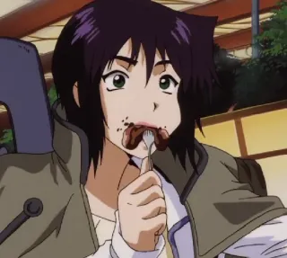 🍴 Anime, Mujer, Comiendo, Chocolate, Comida, Tenedor telegram sticker