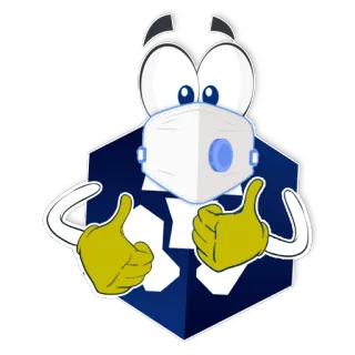 😷 Desenho animado, Médico, Máscara, Proteção, Saúde, Segurança telegram sticker