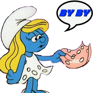 👤 Smurfette The Smurfs BY BY cartone animato, puffo, blu, addio telegram sticker