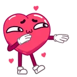 🤭 cœur, amour, mignon, dessin animé, Saint-Valentin, emoji, kawaii, personnage telegram sticker