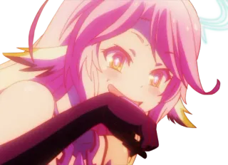 😍 Shiro No Game No Life anime, chica, pelo rosa, kawaii, linda, juego whatsapp sticker