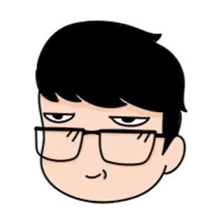 🐼 卡通, 男人, 眼镜, 人物, 肖像, 贴纸 telegram sticker