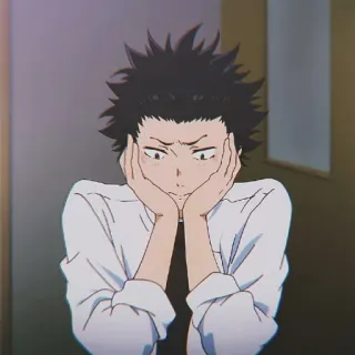 😔 Shoya Ishida A Silent Voice Anime, Chico, Tímido, Lindo, Personaje telegram sticker