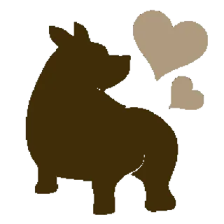 ❤️ animal, heart, love, silhouette, shape, farm animal, pony telegram sticker
