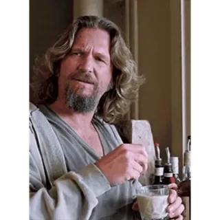😳 The Dude The Big Lebowski movie, comedy, drink, lebowski, dude telegram sticker