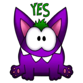 🙂 YES monster, cartoon, purple, animal, cute, funny telegram sticker