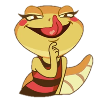 🤫 Cartoon, Echse, Tier, Niedlich, Flirty, Reptil telegram sticker