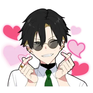 💗 Anime, Personaje, Corazones, Amor, Lindo, Dibujos animados, Kawaii telegram sticker