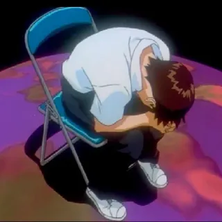 😭 Shinji Ikari Neon Genesis Evangelion anime, sad, depression, character, evangelion telegram sticker