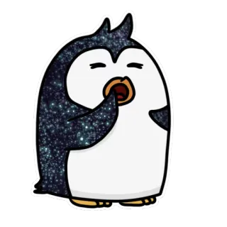 🤭 pingüino, animal, lindo, pegatina, bostezo, dormilón telegram sticker