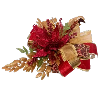🌹 цветочная композиция, Рождество, красный, золотой, ленты, пуансеттия, ягоды, праздничный, украшение telegram sticker