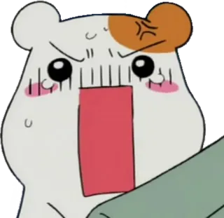 😱 chomik, zły, kreskówka, słodki, anime, zirytowany telegram sticker
