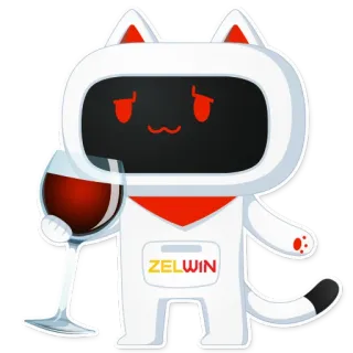 🍷 ZELWIN 猫, ロボット, ワイン, 飲む, マスコット, 可愛い telegram sticker