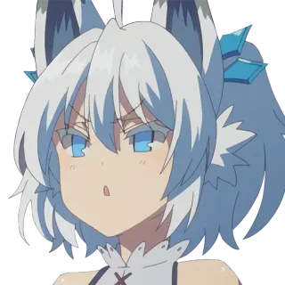 😮 Anime, Garota raposa, Fofa, Olhos azuis, Cabelo branco, Garota anime, Furry whatsapp sticker