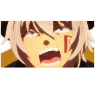 😡 anime, expression, face, character, white hair telegram sticker