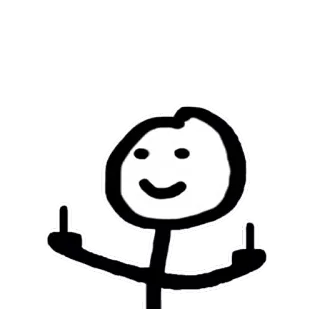 😝 omino stilizzato, dito medio, offensivo, gesto, cartone animato telegram sticker