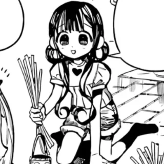 🍥 manga, anime, girl, child, black and white, cute telegram sticker